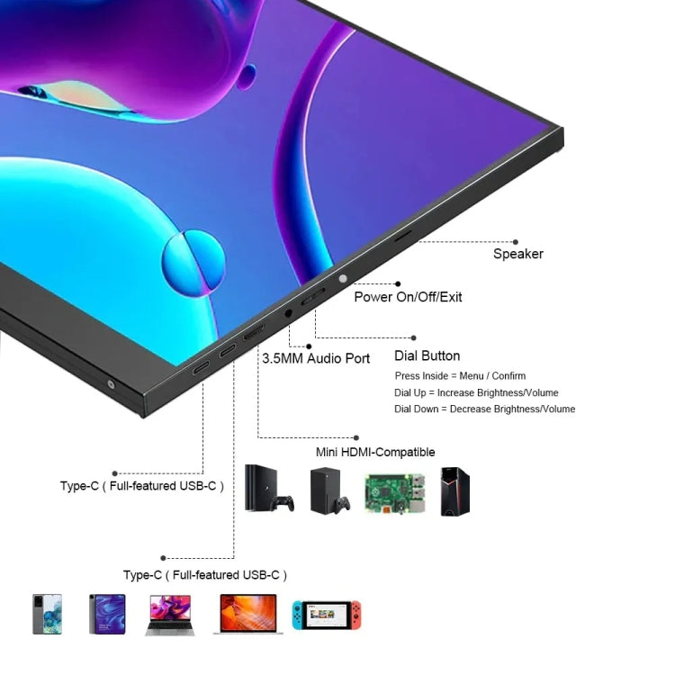 18 inch HDR 2560x1600P IPS Screen Portable Monitor, 18 inch 2.5K 18 inch HDR 2560x1600P IPS Screen Portable Monitor, 18 inch 2.5K